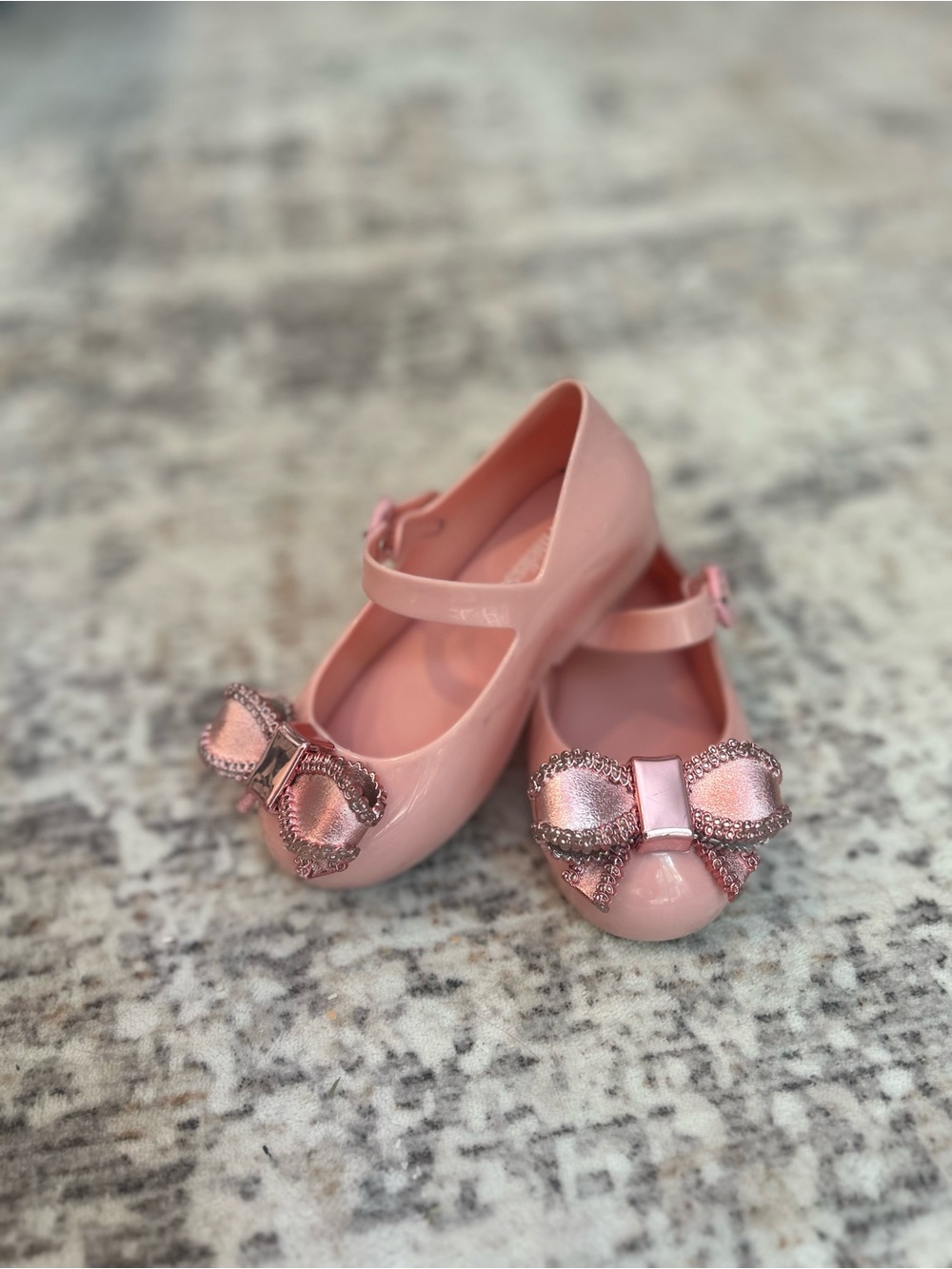 Mini Melissa Pink Bow Mary Jane Kids Shoes size 8 T